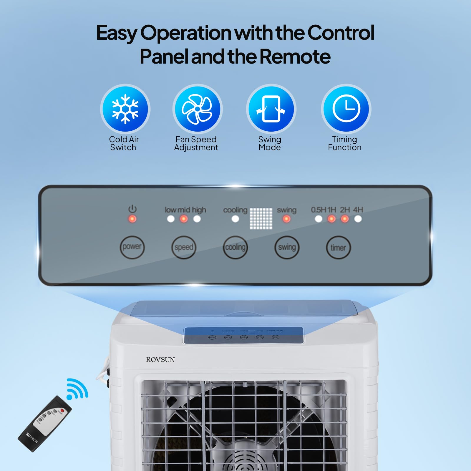 ROVSUN 13.2 Gal Portable Evaporative Air Cooler with Remote Control