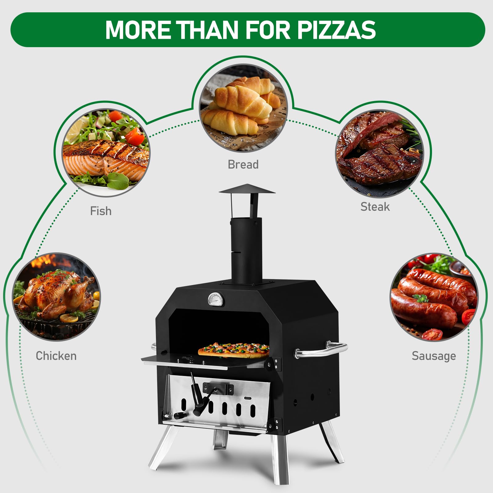 ROVSUN 12" Outdoor Countertop Pizza Oven