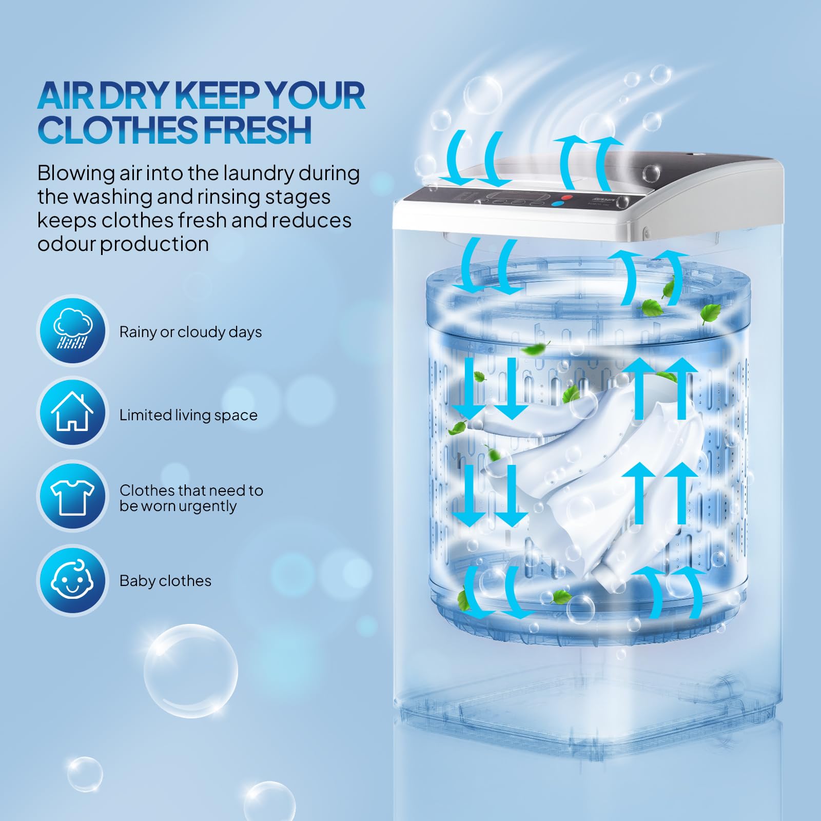 ROVSUN 2.3 Cu.Ft. 400W 110V Automatic Top-Loading Washer