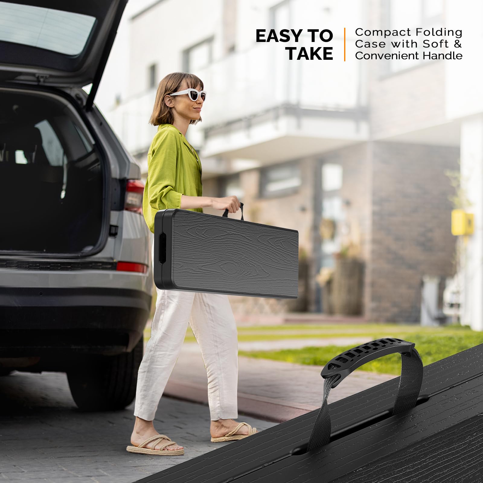 6 Feet Plastic Folding Bench Outdoor Picnic Party Seat Black