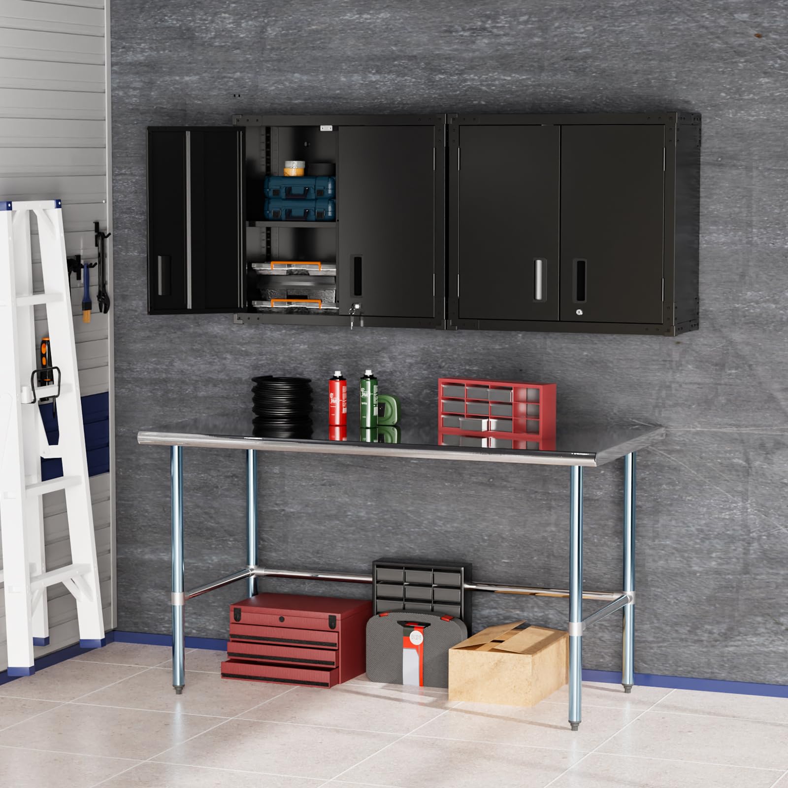 ROVSUN 60" x 30" Open Base Stainless Steel Work Table
