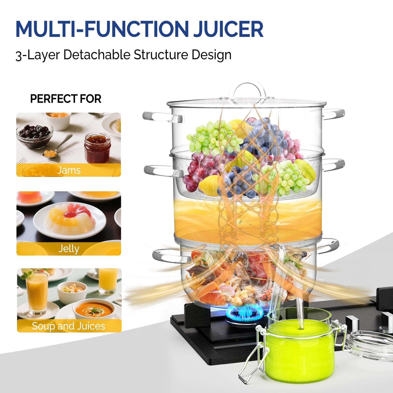 ROVSUN 11 QT Stainless Steel Juice Steamer Pot