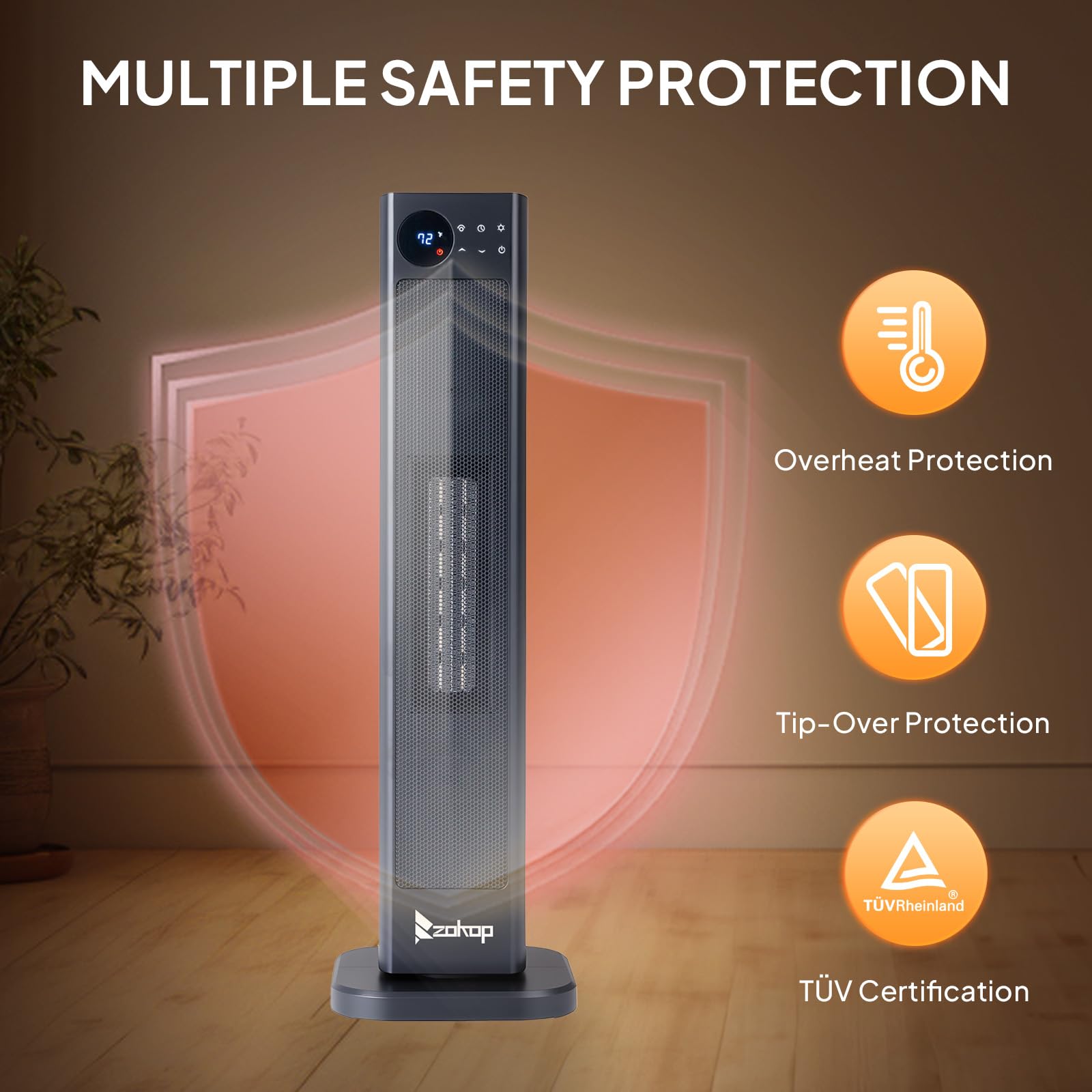 ROVSUN 30" High 1,500W 120V Electric Tower Heater