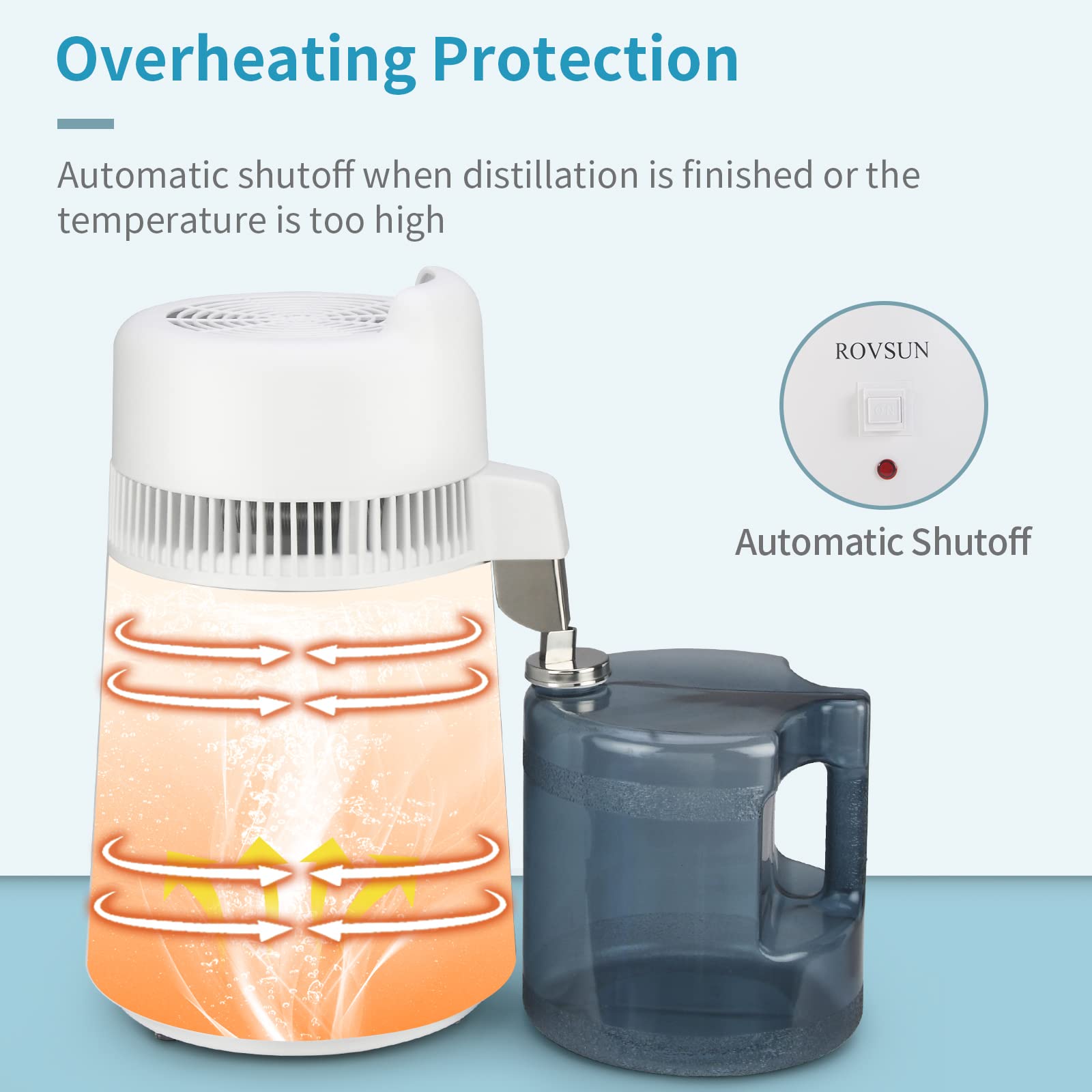 ROVSUN 1.6 Gal 900W 110V Water Distiller Countertop White