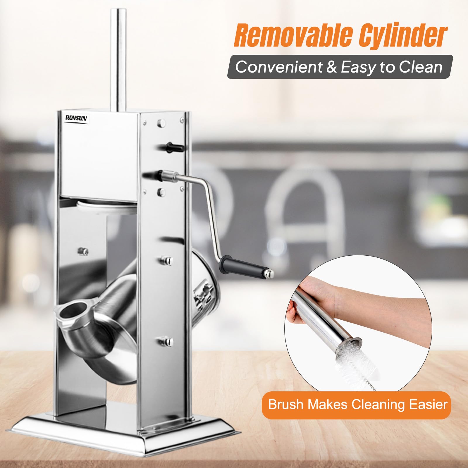 ROVSUN 7 lb. Manual Sausage Stuffer with 5 Stuffing Tubes