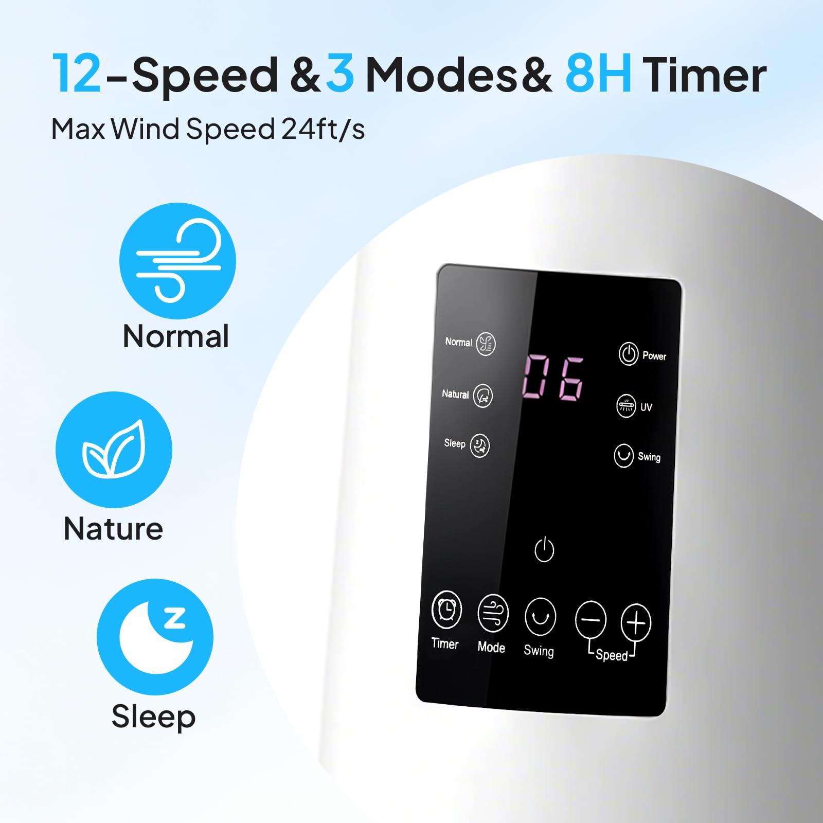ROVSUN 38" 40W 110V Bladeless Tower Fan