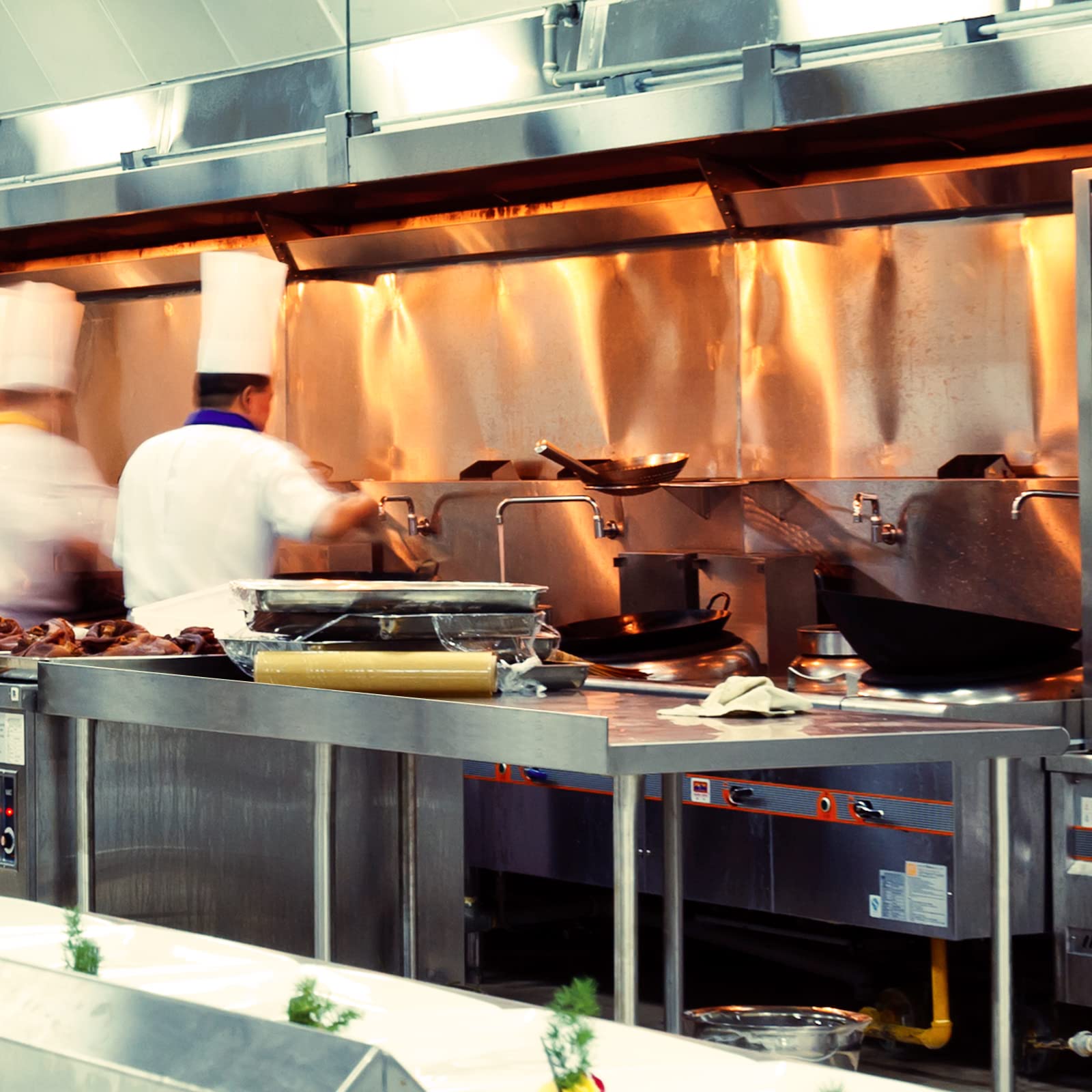 ROVSUN 48" x 24" Stainless Steel Table with Backsplash