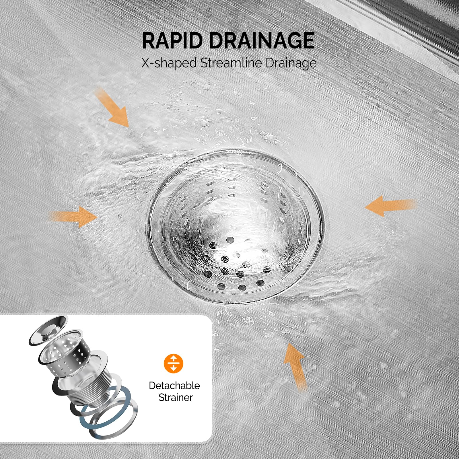 ROVSUN 33" x 22" Drop-in Stainless Steel Sink for Kitchen Silver