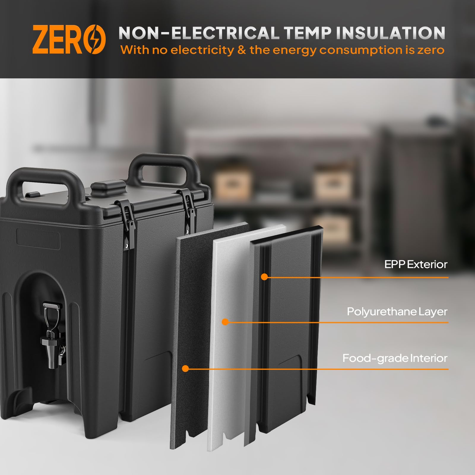 ROVSUN 2.5 Gallon Insulated Beverage Dispenser with 10 Cups