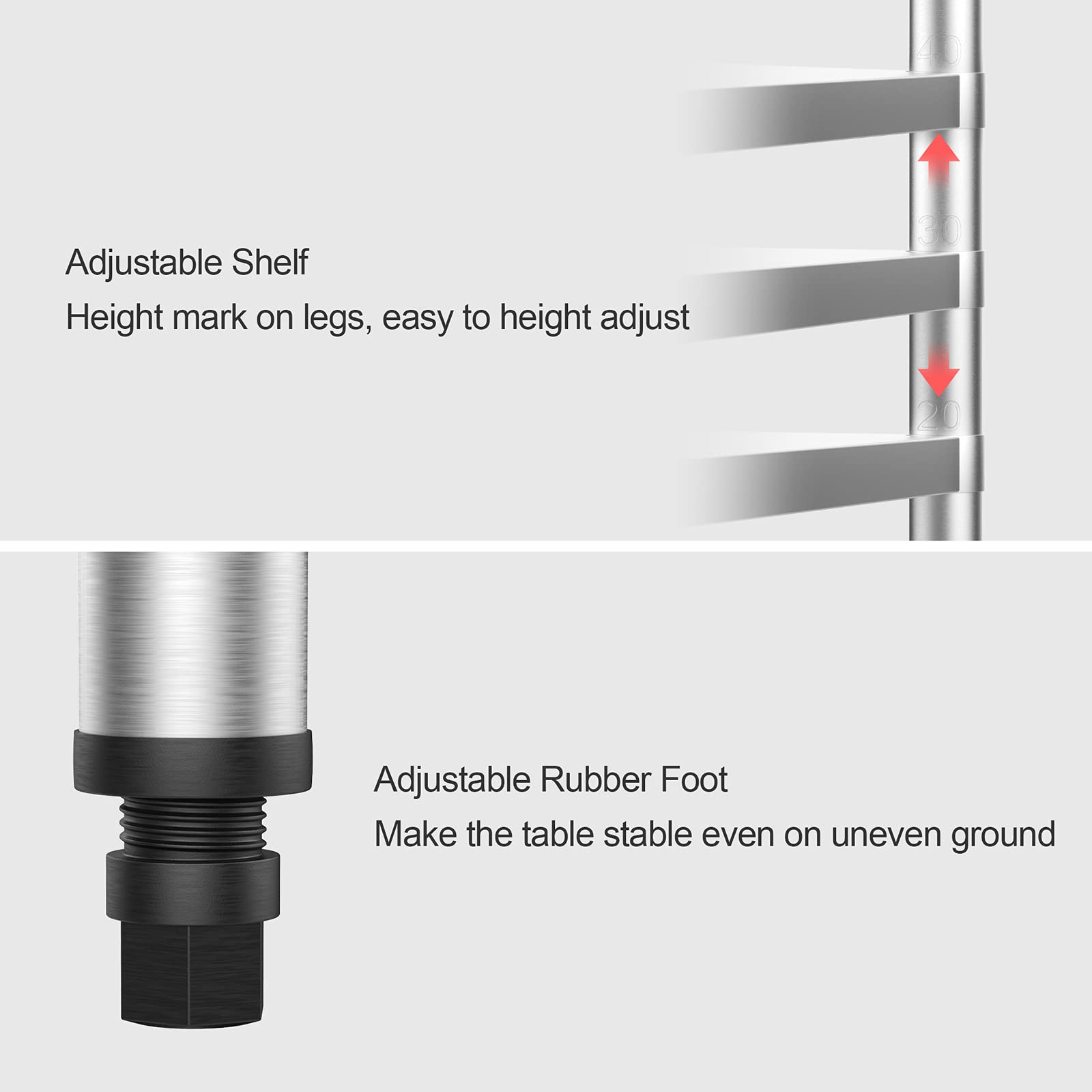 ROVSUN 24" x 24" Stainless Steel Table with Undershelf