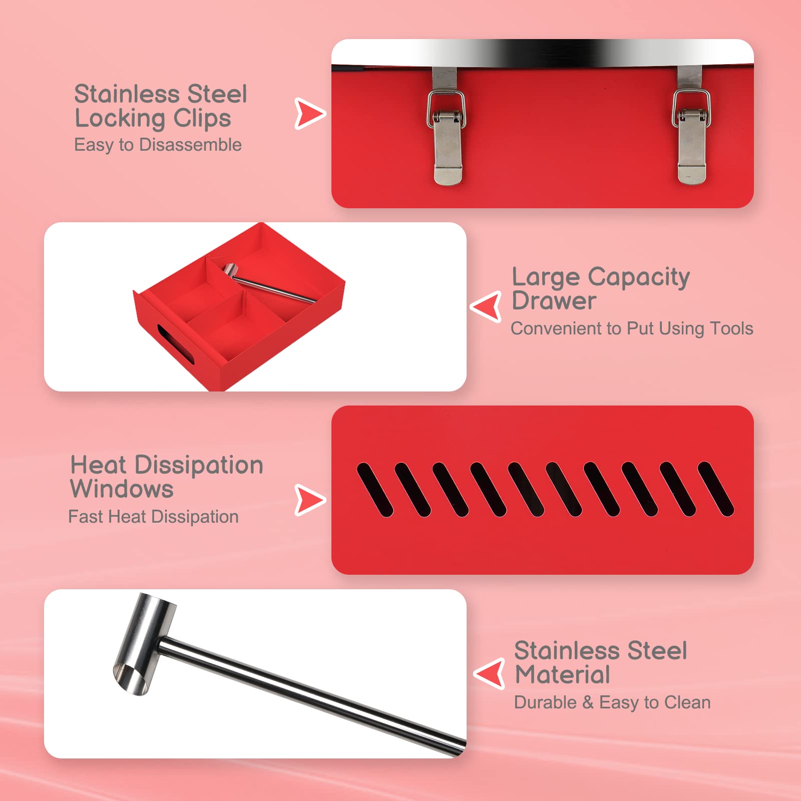 ROVSUN 21" 980W 110V Cotton Candy Machine Cart with Bowl & Cover Red