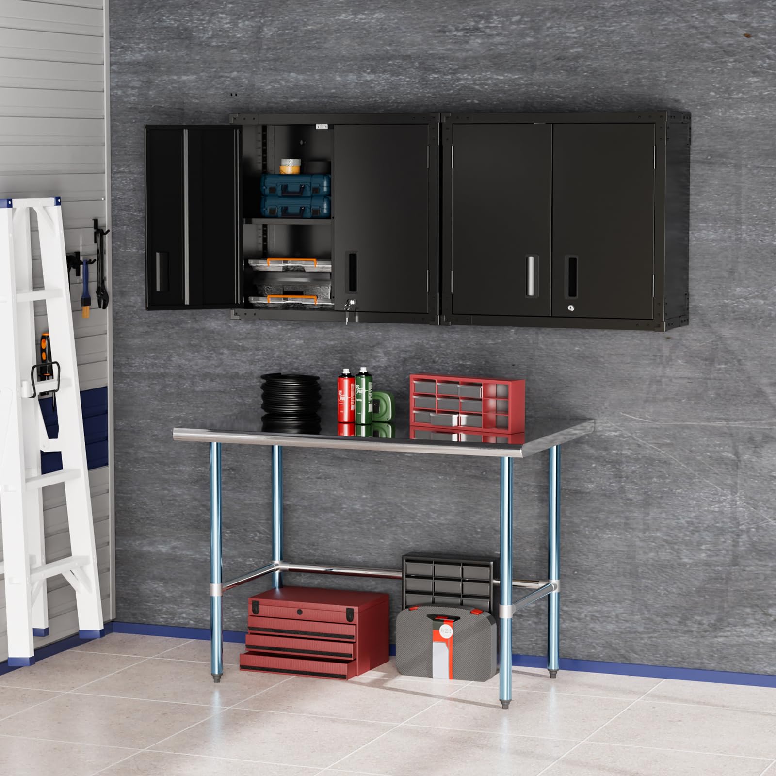 ROVSUN 48" x 30" Open Base Stainless Steel Work Table