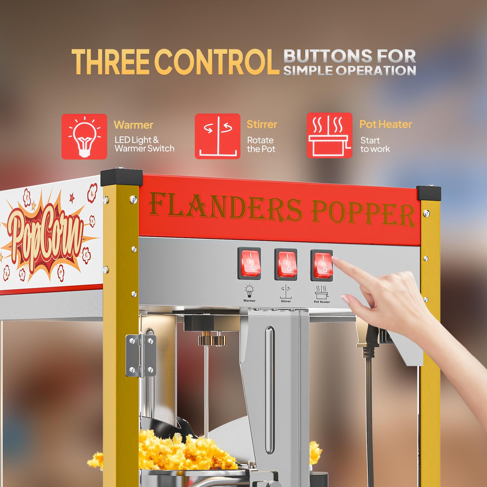 ROVSUN 10 oz Red Popcorn Machine with Cart & Candy Dispenser