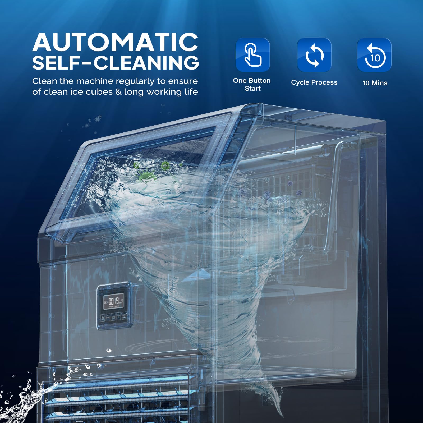 ROVSUN 24" 440 lb. 450W 115V Air Cooled Ice Machine Maker Under Counter