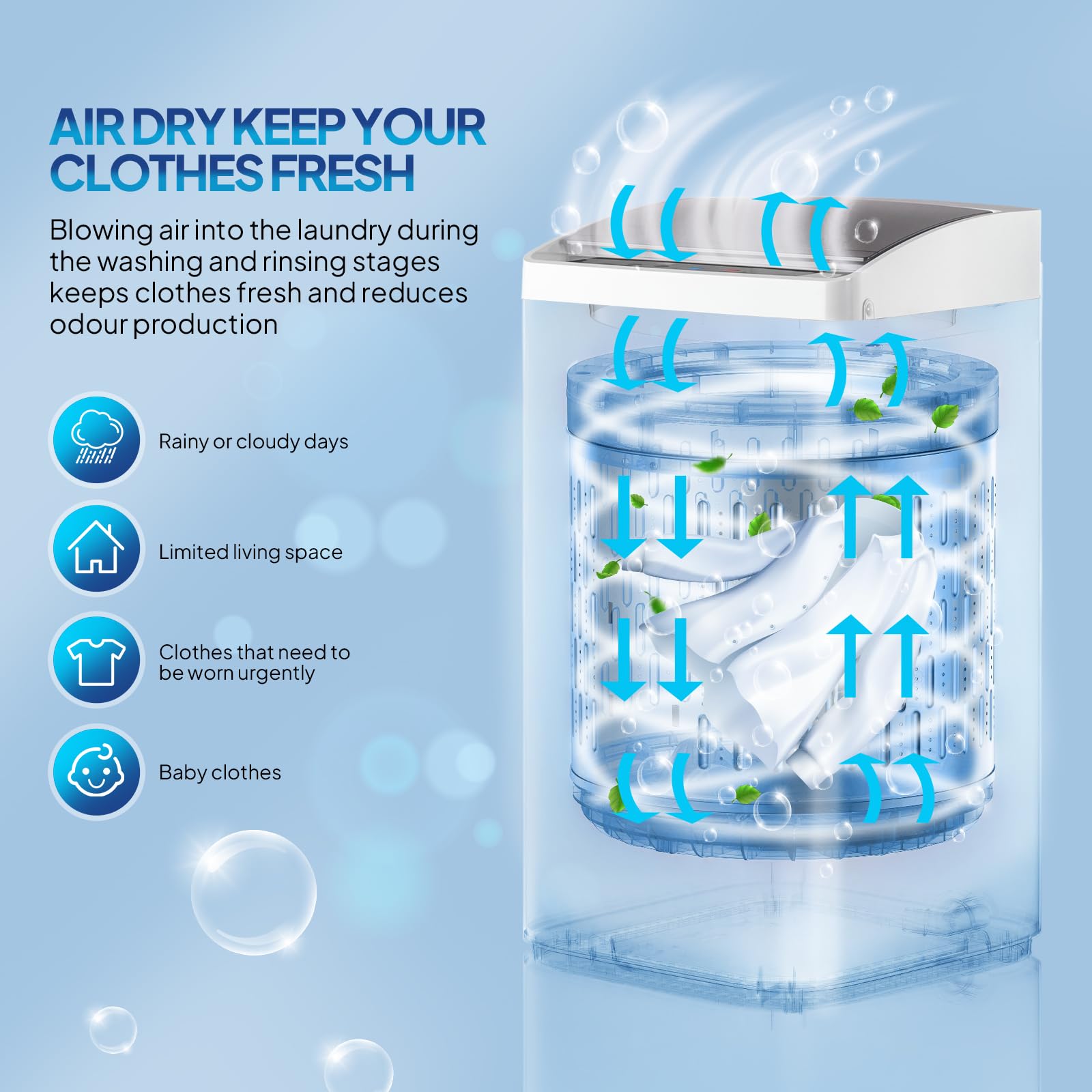 ROVSUN 1.5 Cu.Ft. 400W 110V Automatic Top-Loading Washer