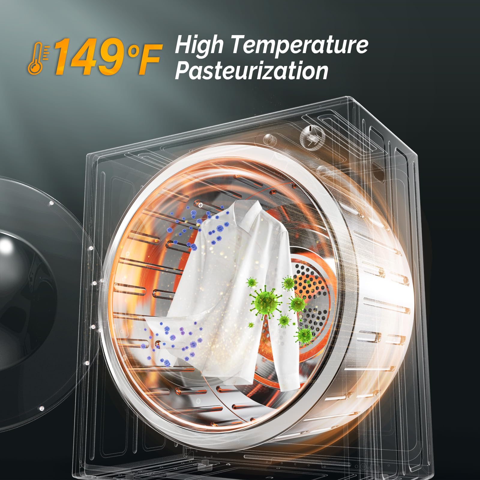 ROVSUN 2.6 Cu.Ft. 1,400W 110V Tumble Clothes Dryer with Classic Knob Control