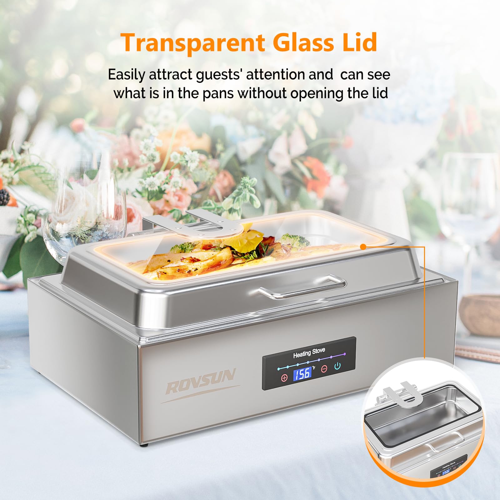 ROVSUN 9 QT Electric Chafing Dish Buffet Set with Temp Control