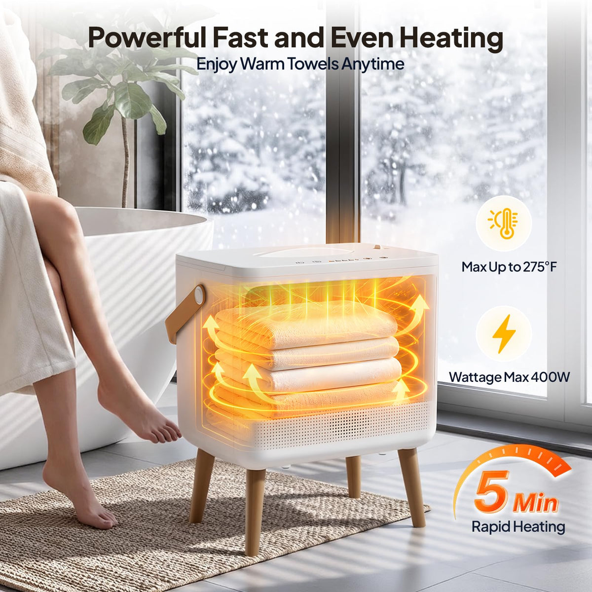 ROVSUN 22L Luxury Heated Towel Warmers with Remote Control