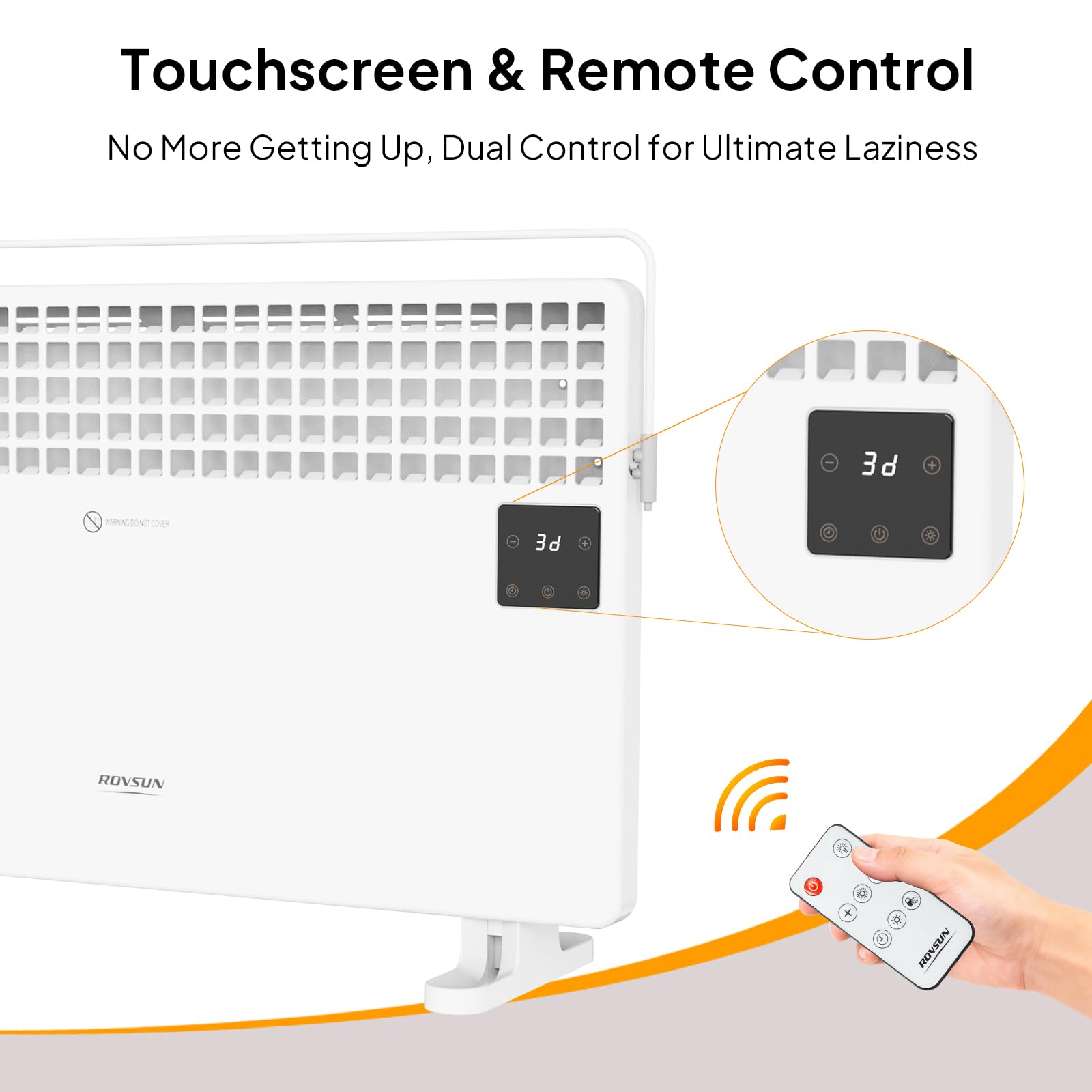 ROVSUN 1,500W 120V Panel Heater with Towel Bar & Remote Control