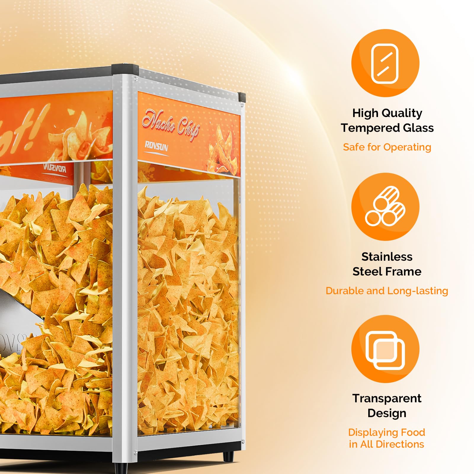 ROVSUN 10 lb. 160W 120V Nacho Chip Food Warmer Display Case Countertop