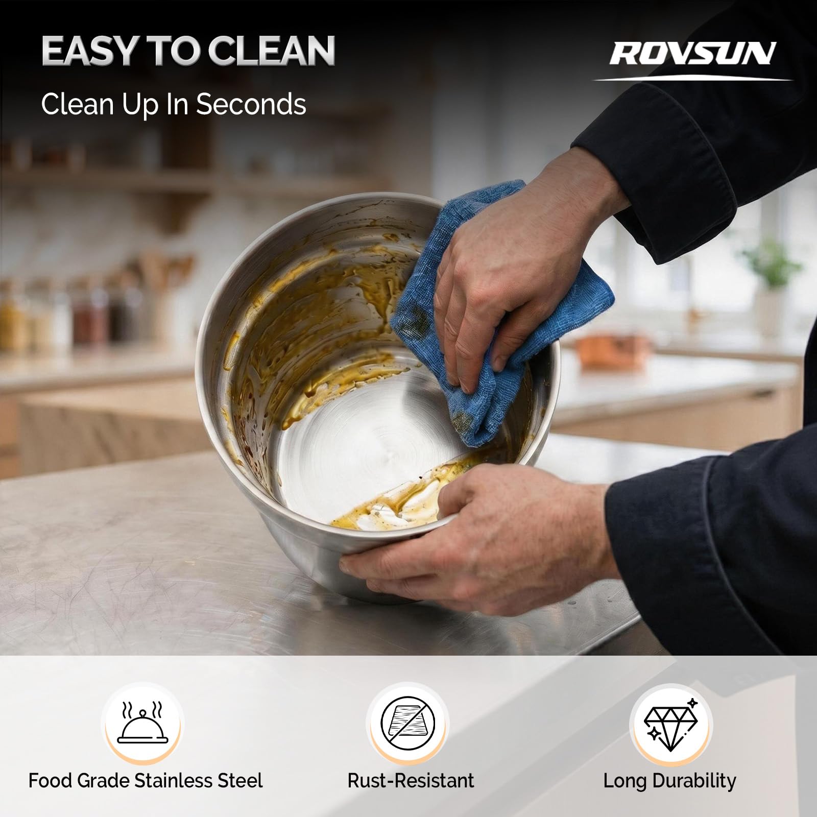 ROVSUN 7 QT Round Silver Buffet Soup Chafer with Lid Holder