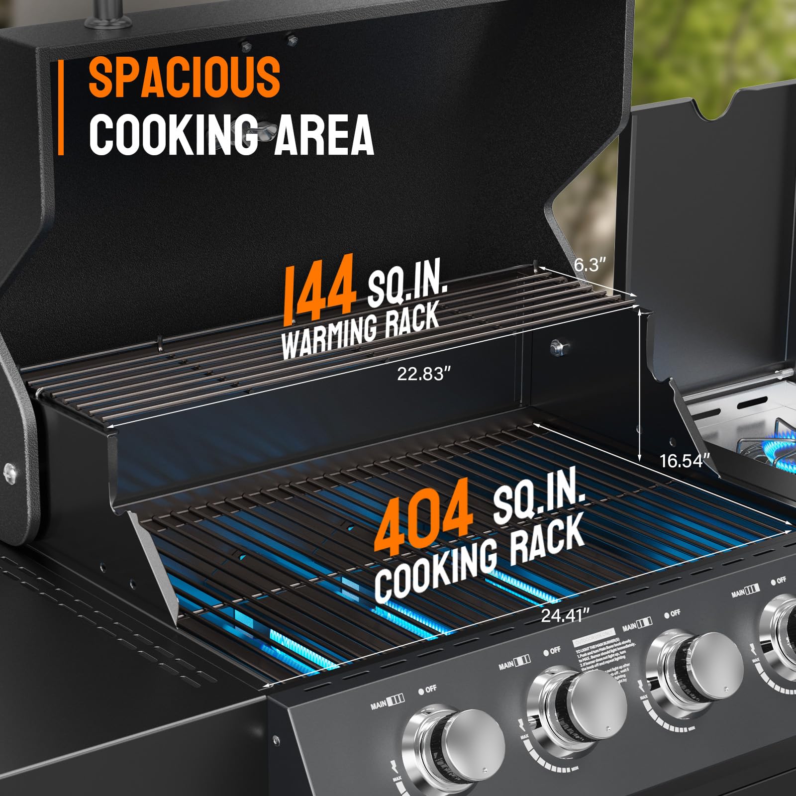 ROVSUN 4-Burner 58,000 BTU Propane Grill with Side Burner & Rolling Wheels