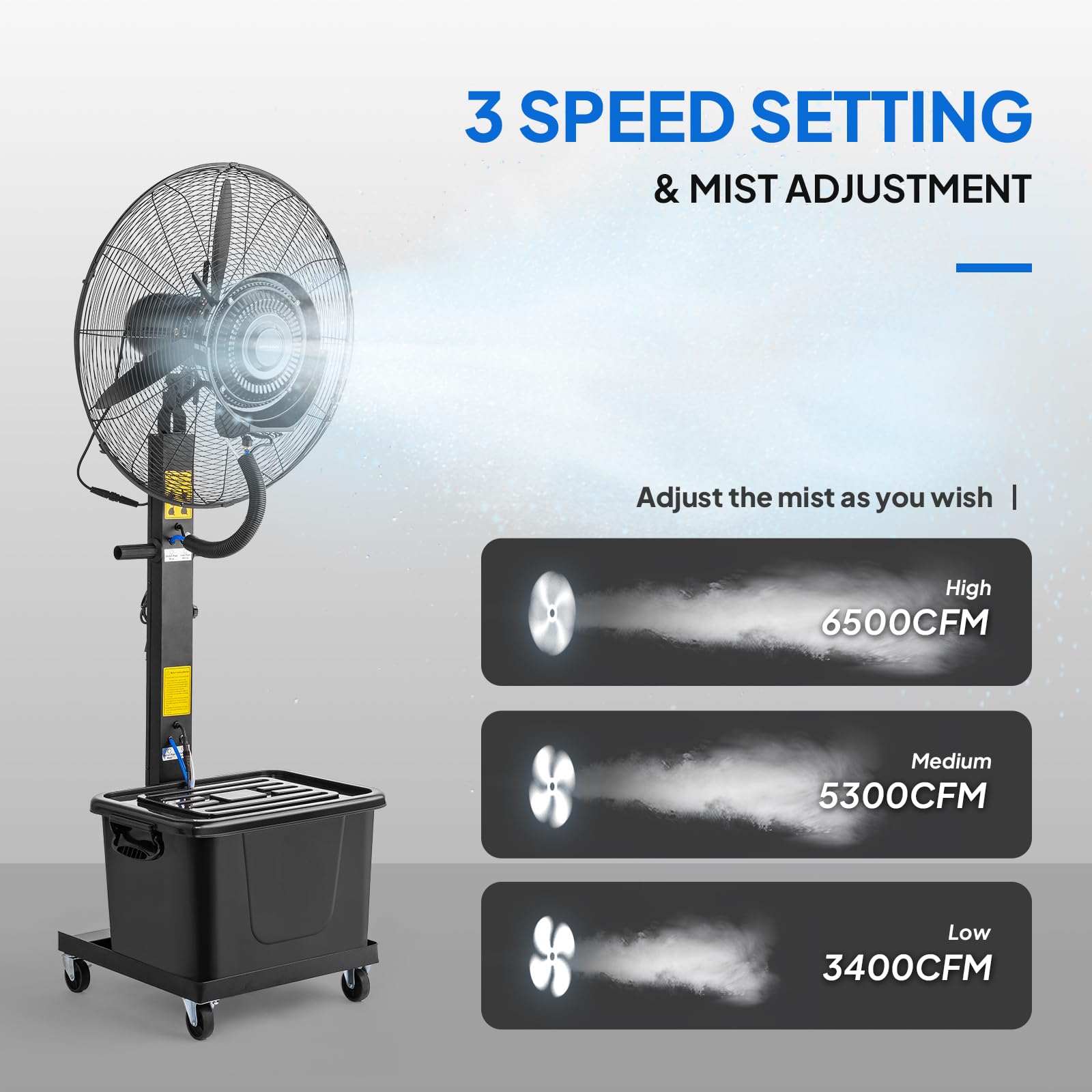 ROVSUN 26" 260W 110V Industrial Industrial Mister Fan