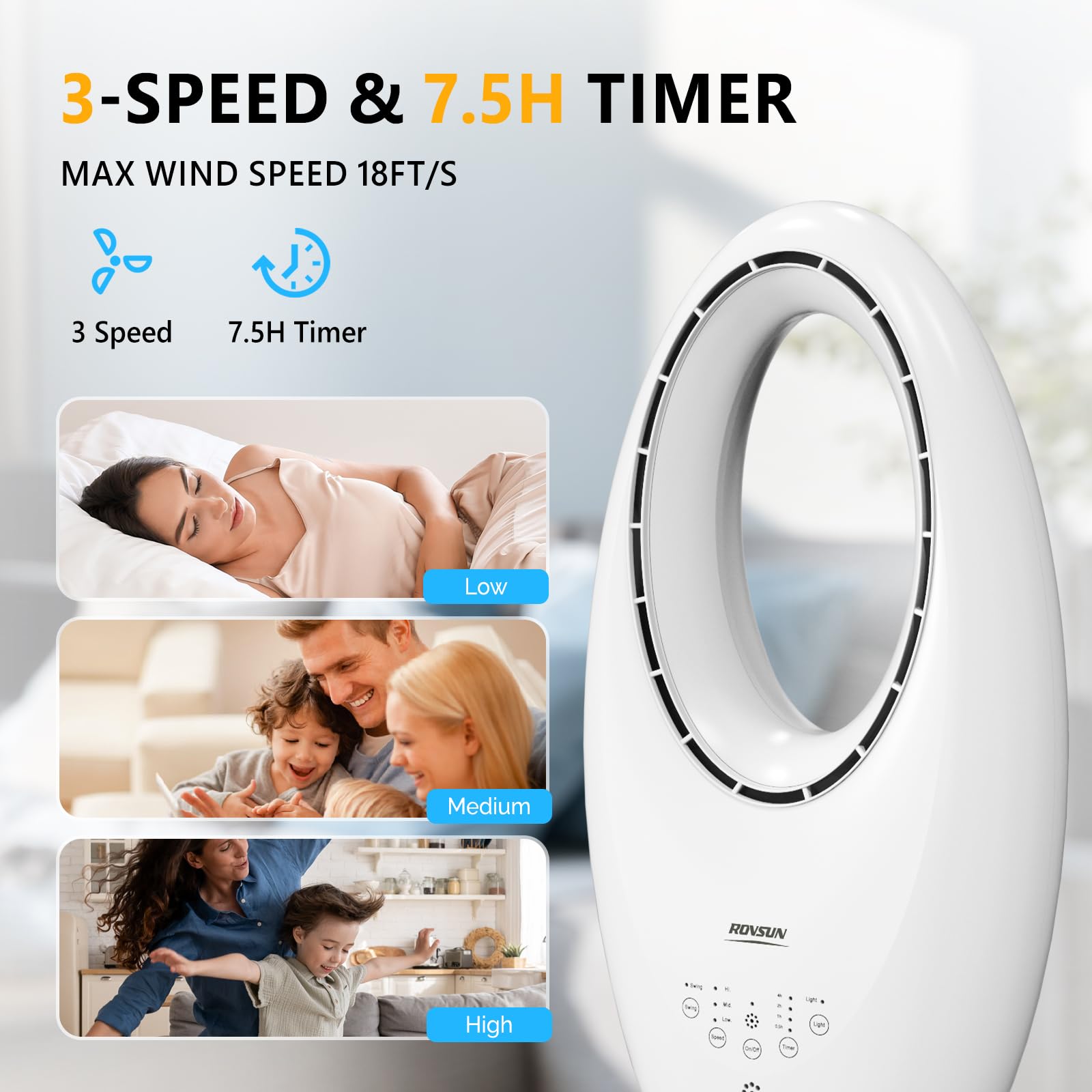 ROVSUN 22" 60W 110V Tower Fan with 3 Speeds