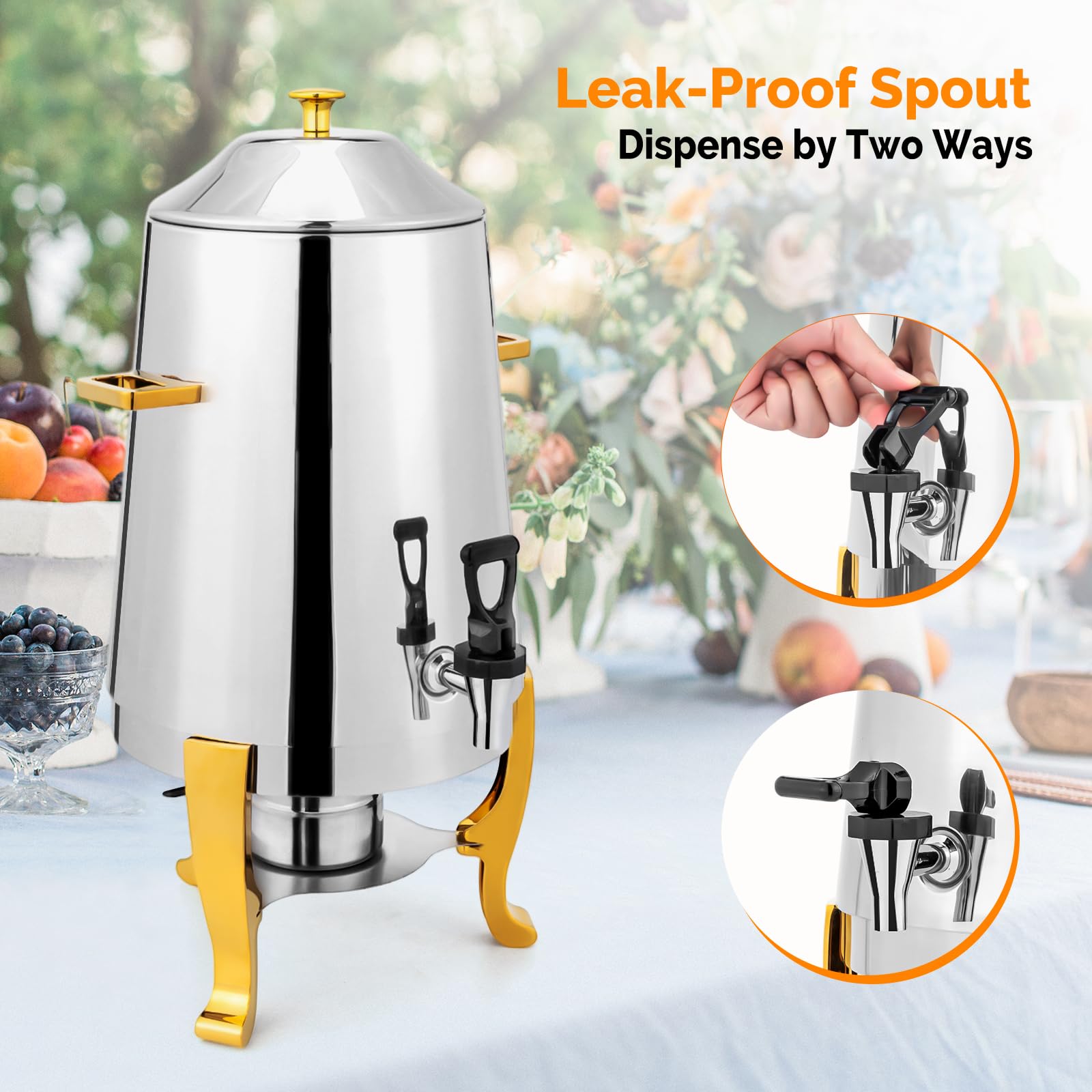 ROVSUN 3.5 Gallon Stainless Steel Coffee Chafer Urn with Fuel Holder