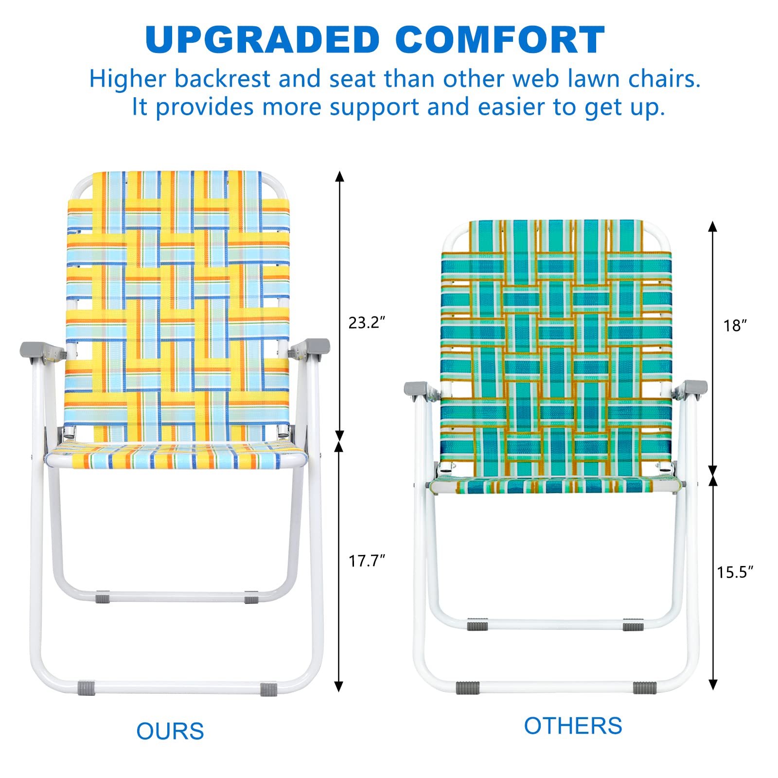 Portable Outdoor Folding Camping Beach Chair Set Yellow