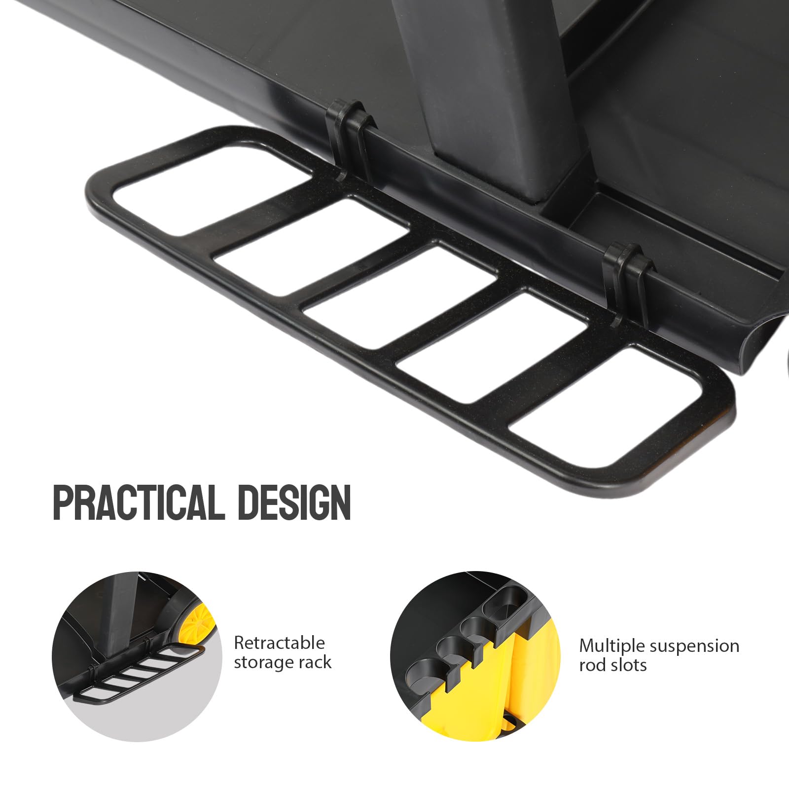 3-Tier 500 LBS Capacity Janitorial Cart with Locker & 15 Gallon Bag Black