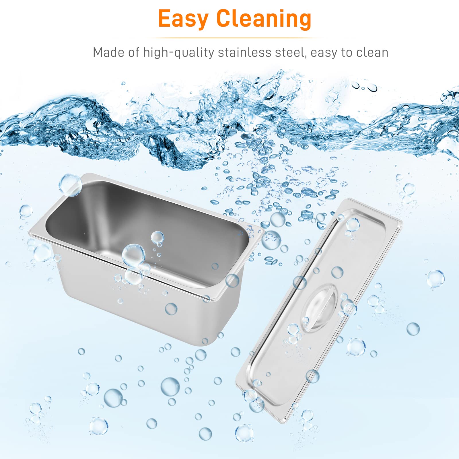 ROVSUN 42.3 QT 1200W 110V 6-Pan Electric Steam Table Food Warmer Countertop