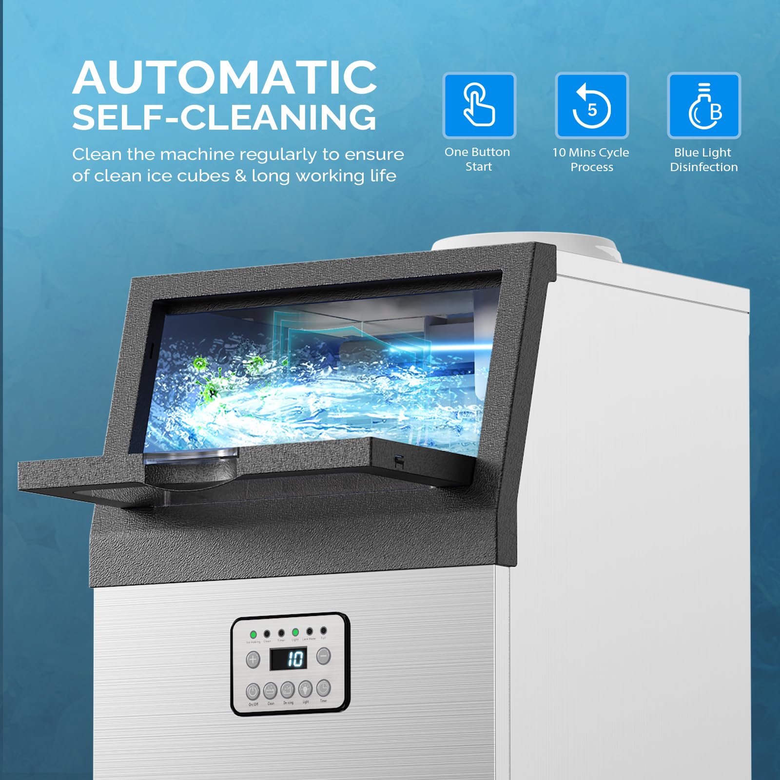 ROVSUN 14" 80 lbs Air Cooled Ice Machine Countertop