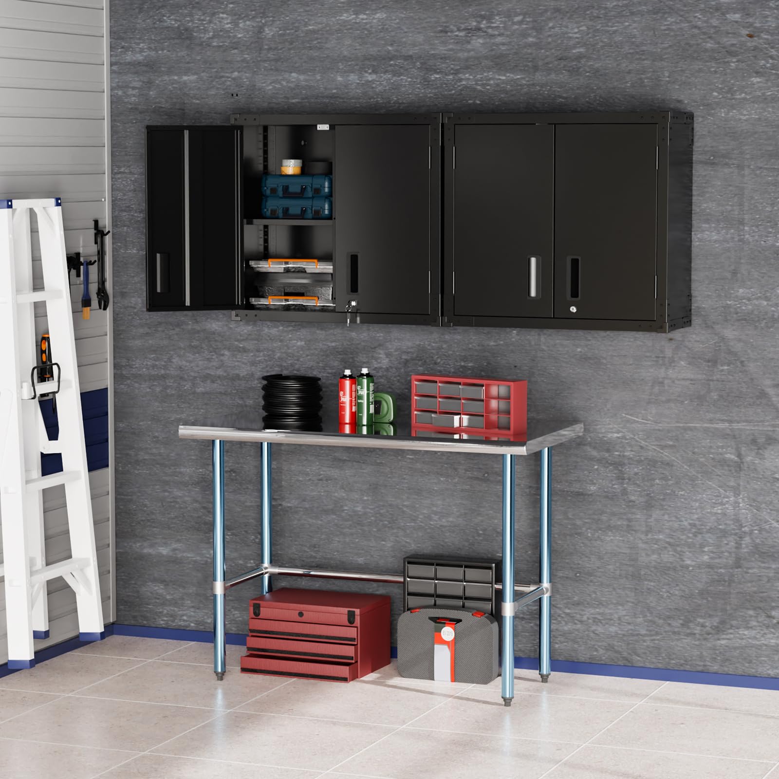 ROVSUN 48" x 24" Open Base Stainless Steel Work Table