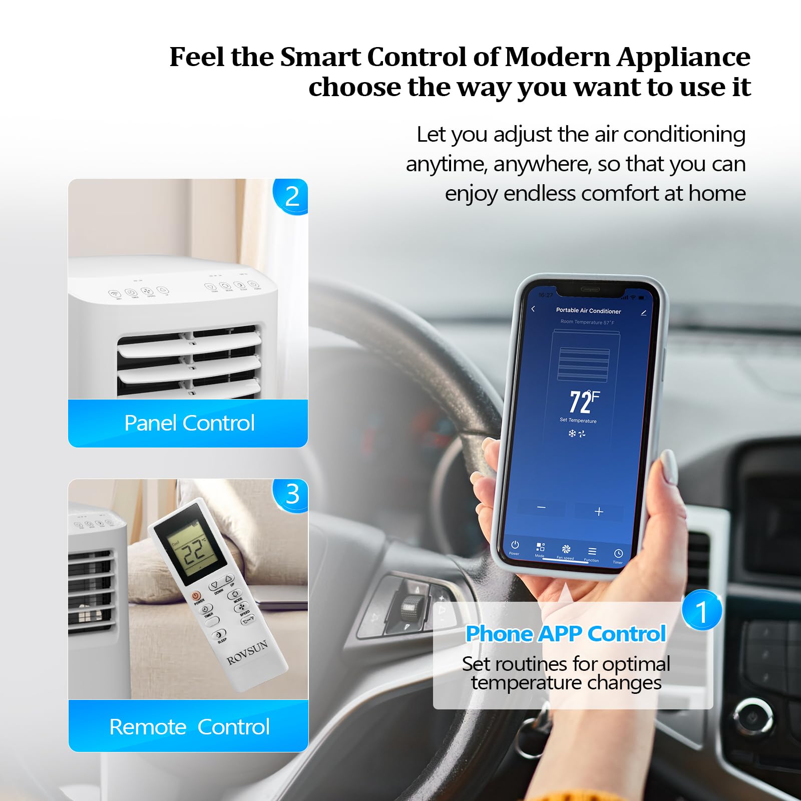 ROVSUN 8,000 BTU 115V Portable Air Conditioner with WiFi/APP & Install Kit