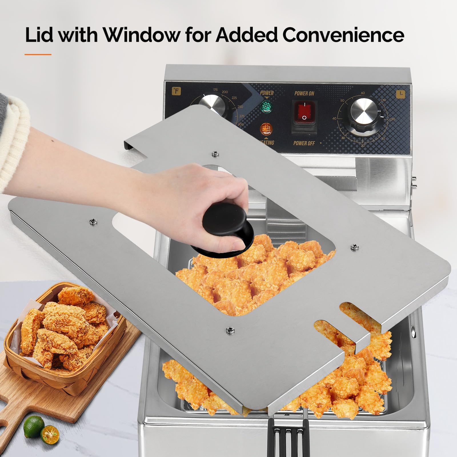 ROVSUN 18 QT 240V 3300W Single Tank Electric Deep Fryer with Timer