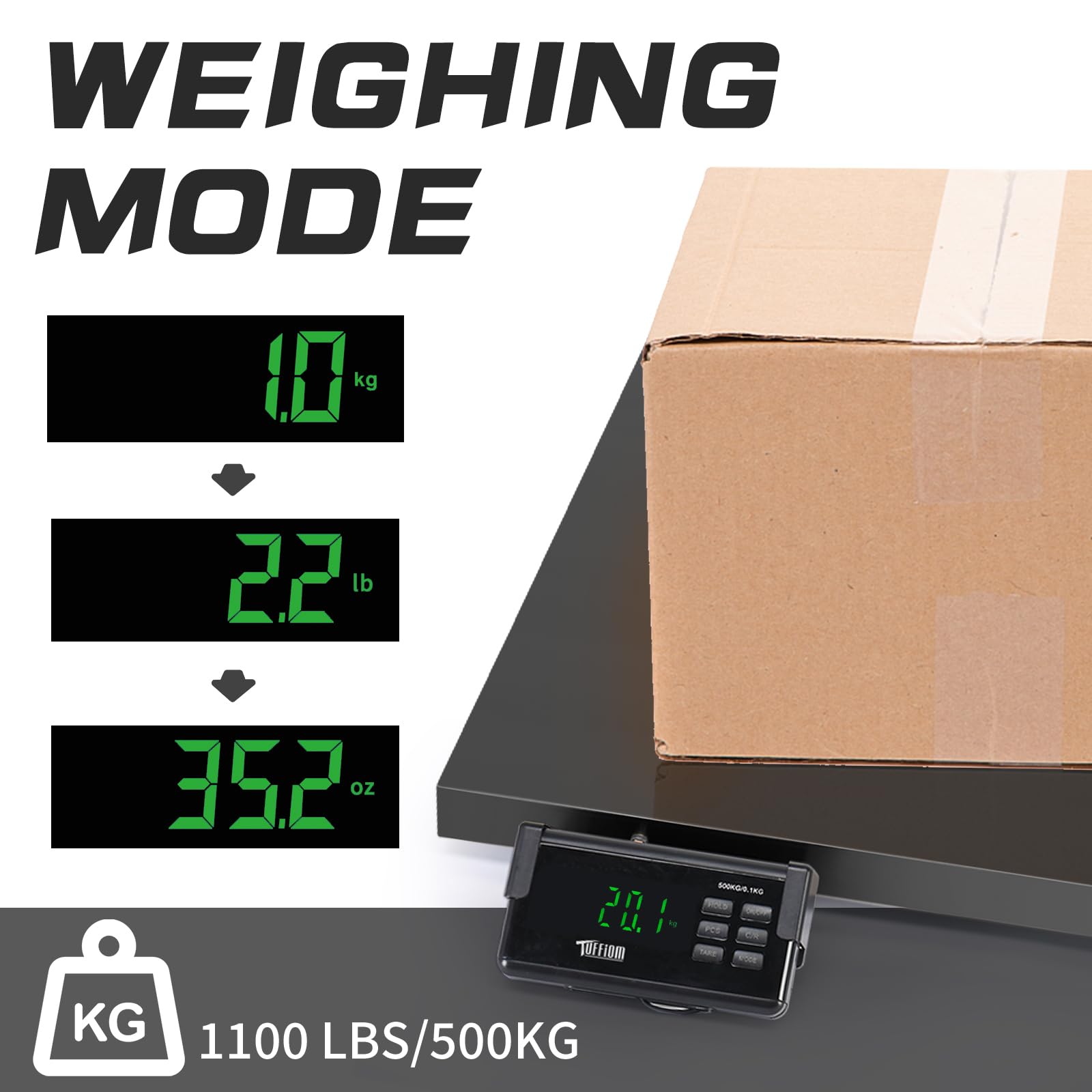 1100 LBS x 0.2 LBS Livestock Scale Electronic Platform Scale for Dog Goat Sheep Black