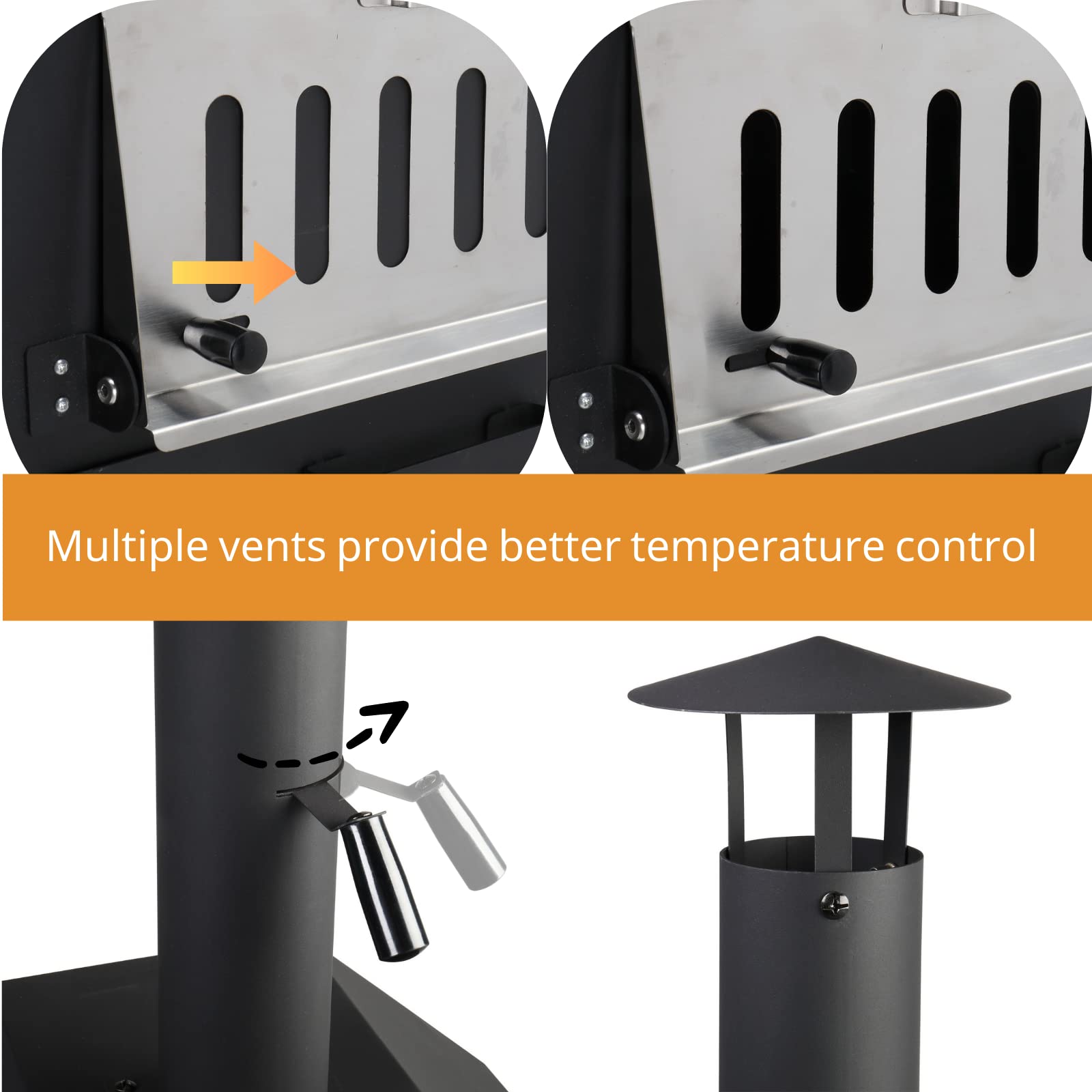 ROVSUN Outdoor Wood Fired Pizza Oven for Patio Cooking Picnic Party