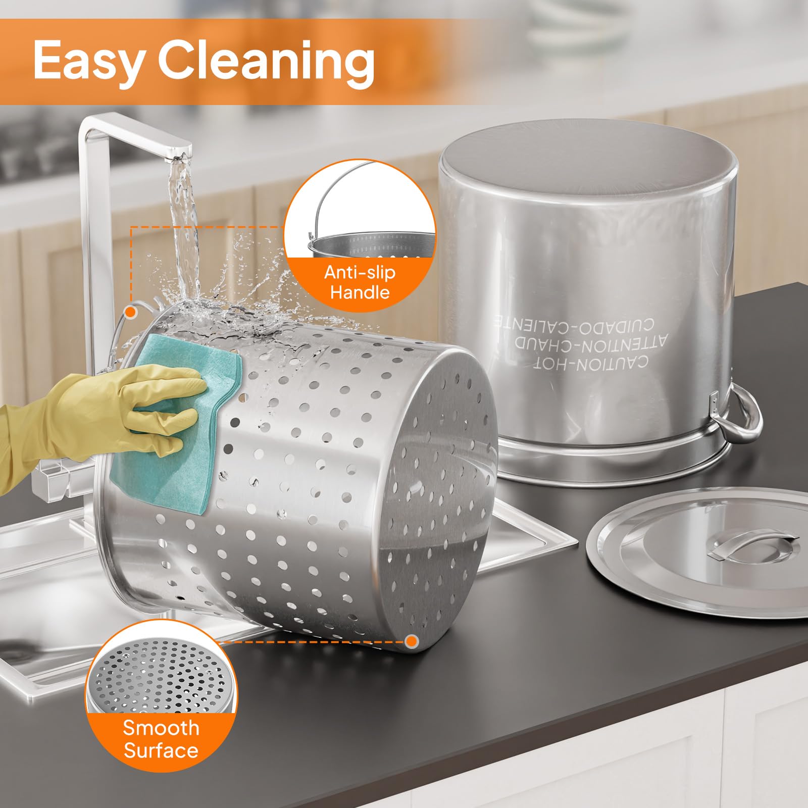 ROVSUN 50 QT Stainless Steel Stock Pot with Basket