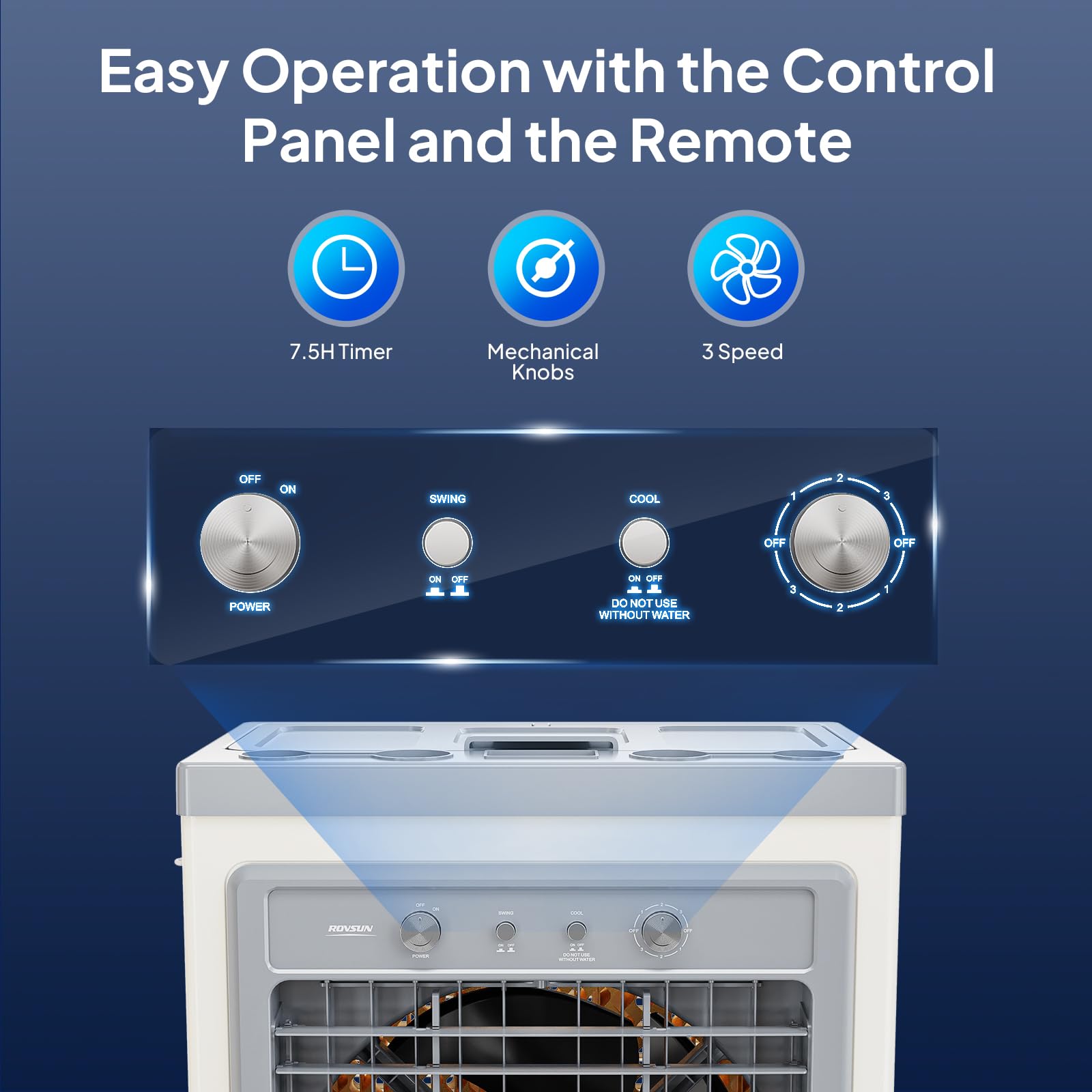 ROVSUN 34.3 Gal Portable Evaporative Air Cooler with Remote Control