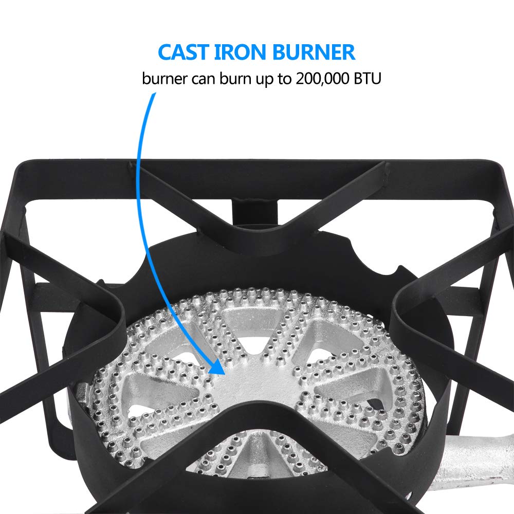 ROVSUN 1-Burner 200,000 BTU Outdoor Propane Stove Square