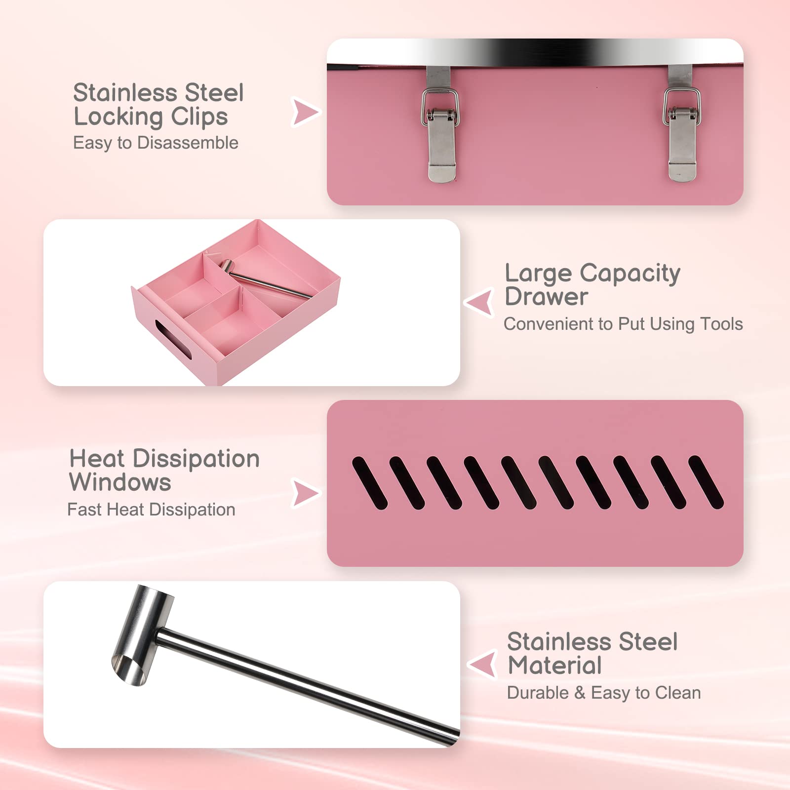 ROVSUN 21" Cotton Candy Machine with Cover Pink