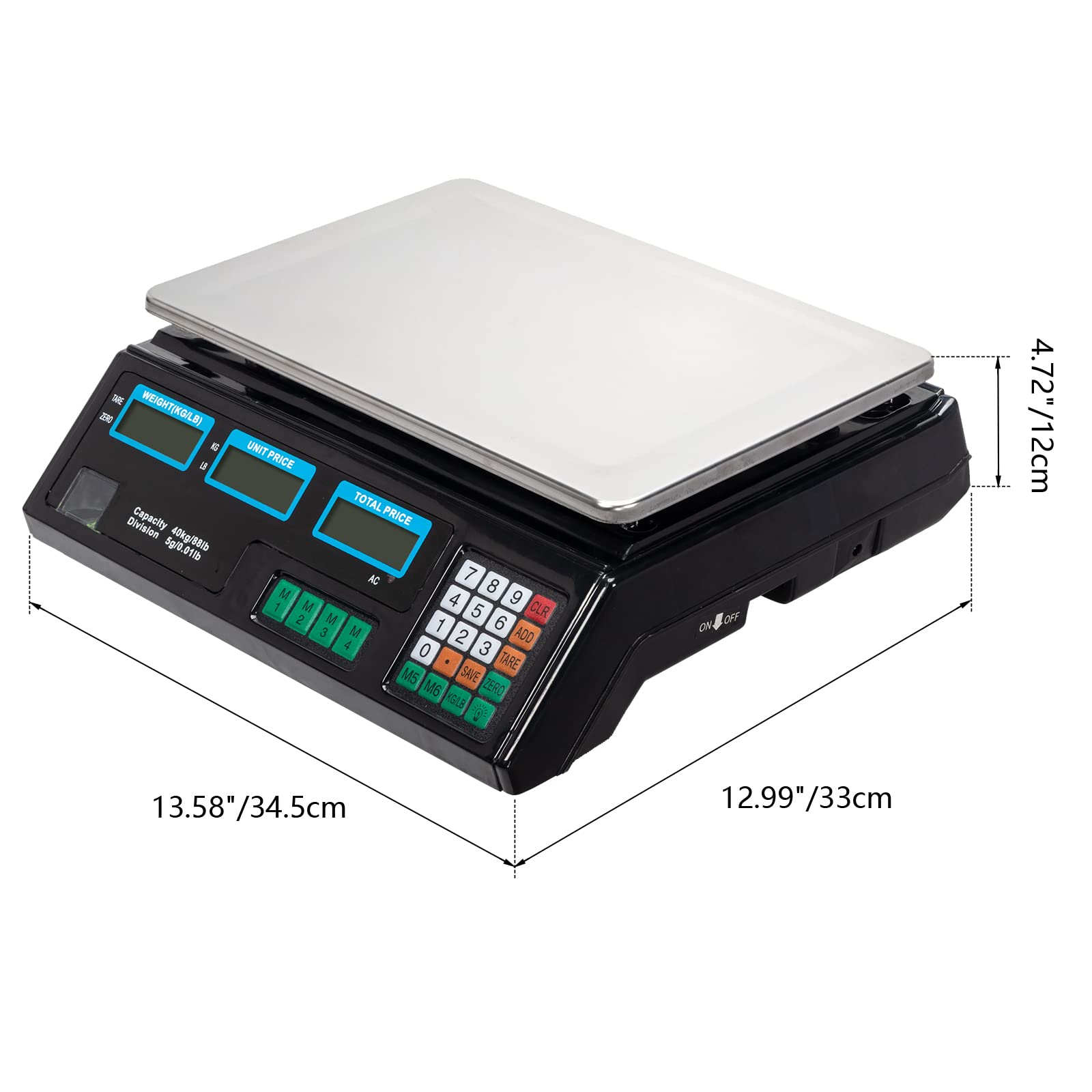 ROVSUN 88 LBS Deli Electronic Price Computing Scale Black