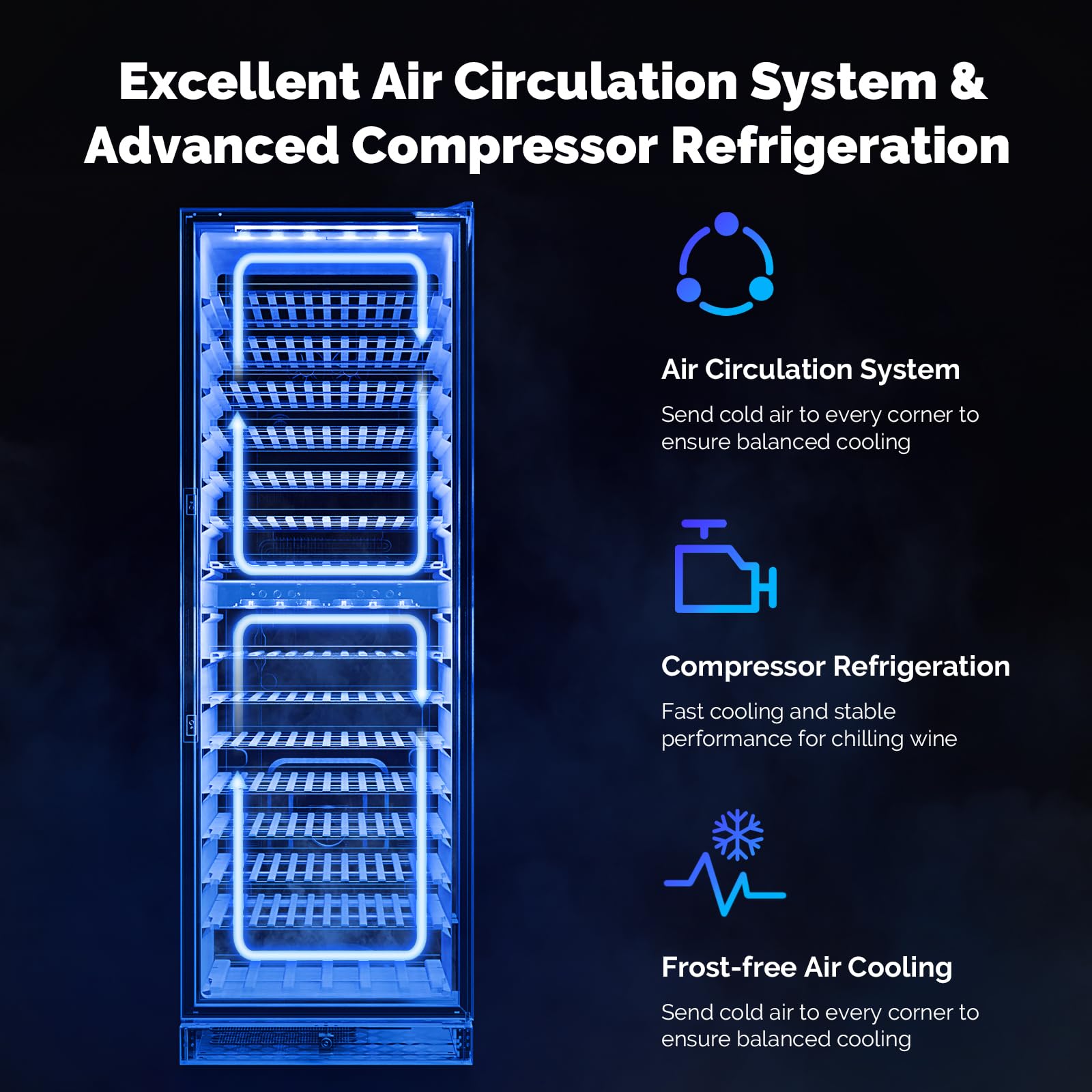 ROVSUN 160-Bottle 24" Wide Dual Zone Wine Cooler Fridge with Digital Temp Control