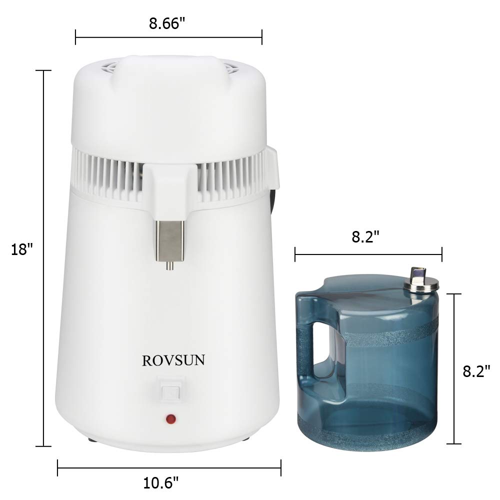 ROVSUN 1.6 Gal 900W 110V Water Distiller Countertop White