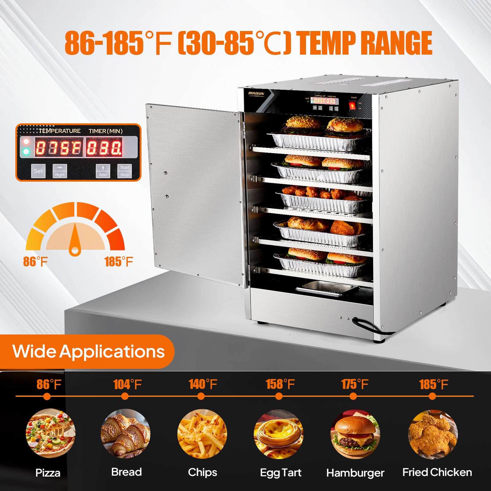 ROVSUN 5-Tier 19" Hot Food Warmer Holding Cabinet