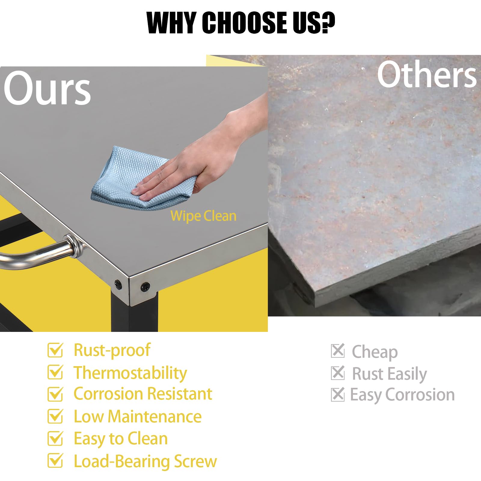 ROVSUN 44" Outdoor Grill Cart with Steel Steel Flattop Silver