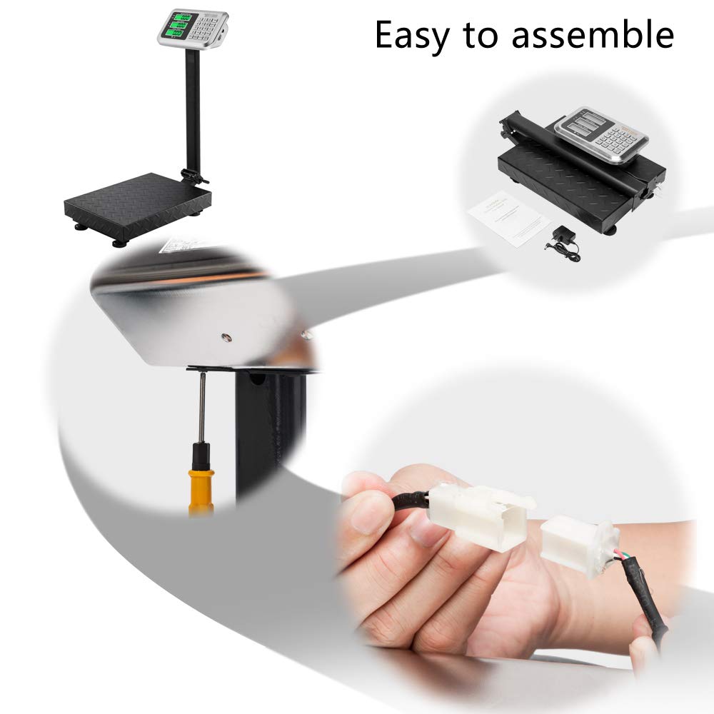 220 LBS Weight Electronic Platform Scale for Retail Super Market Grocery Stores Black