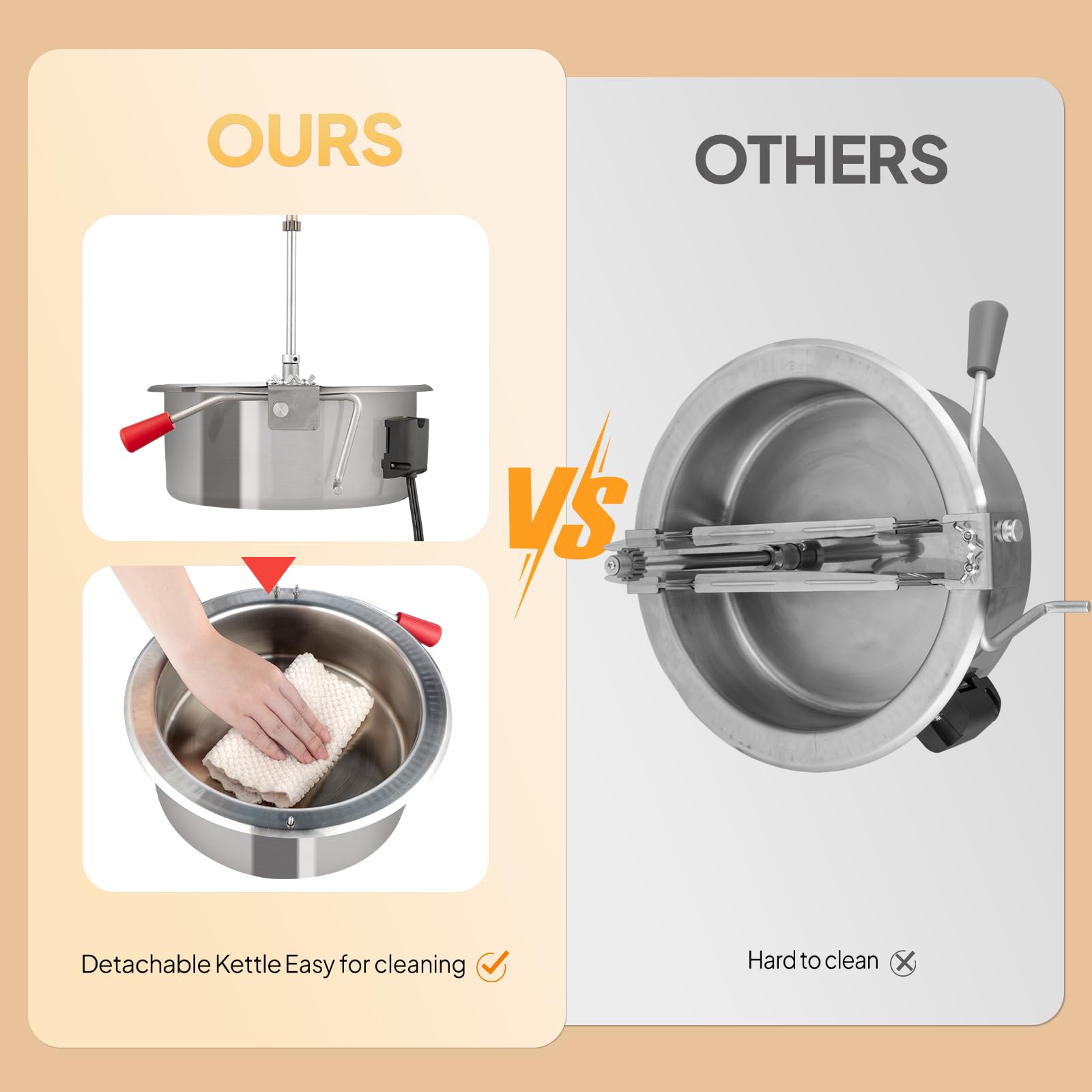 ROVSUN 8 oz Red Popcorn Machine with Cart & Candy Dispenser