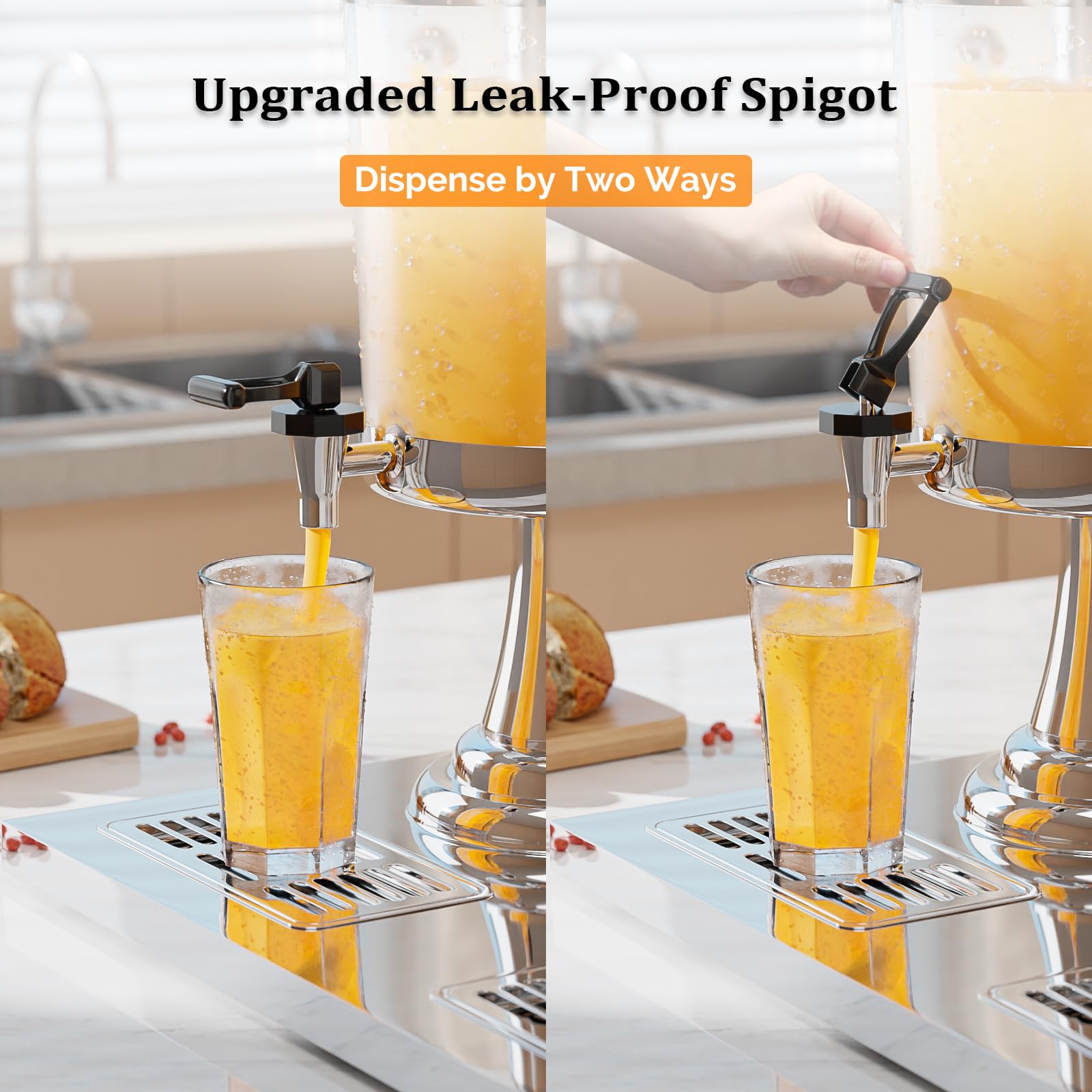 ROVSUN 4.4 Gallon Juice Beverage Dispenser with Ice Container